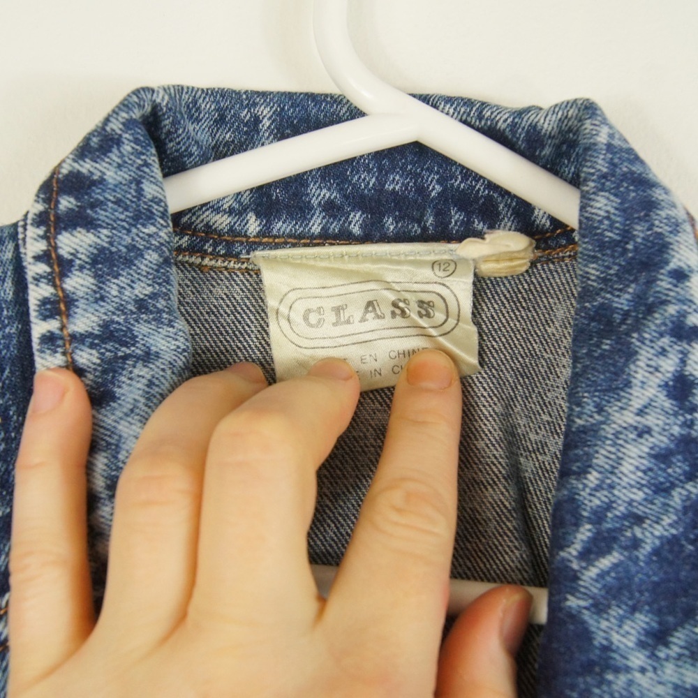 Vintage  80s Acid Wash Denim Jean Jacket - Picture 6 of 6